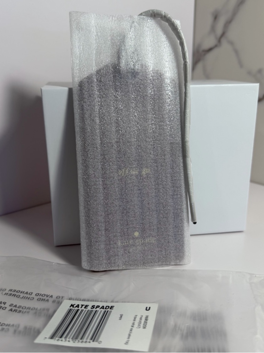 NWT Kate Spade “off we go” Merlot Leather Luggage Tag sealed original packaging - Picture 5 of 7
